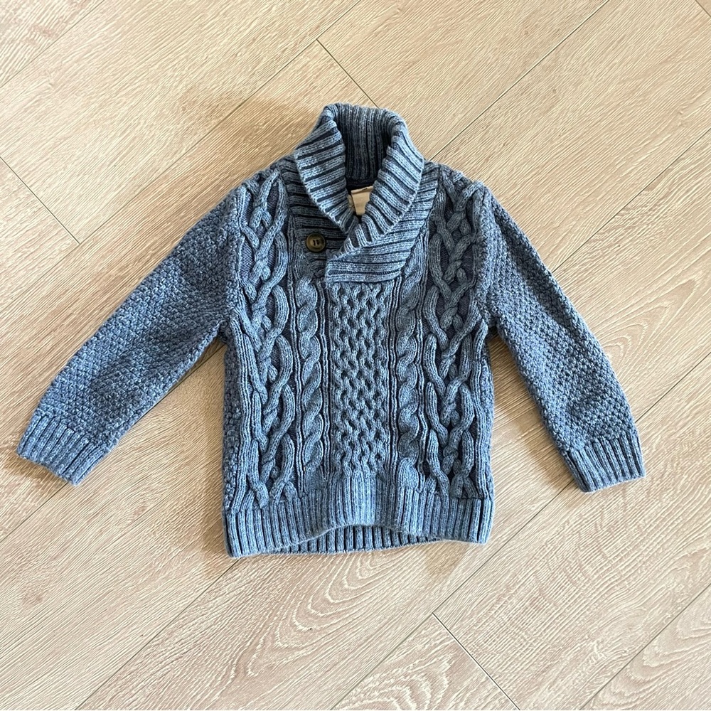 Blue Thick Knit Sweater Toddler Baby Boy Size 18-24M